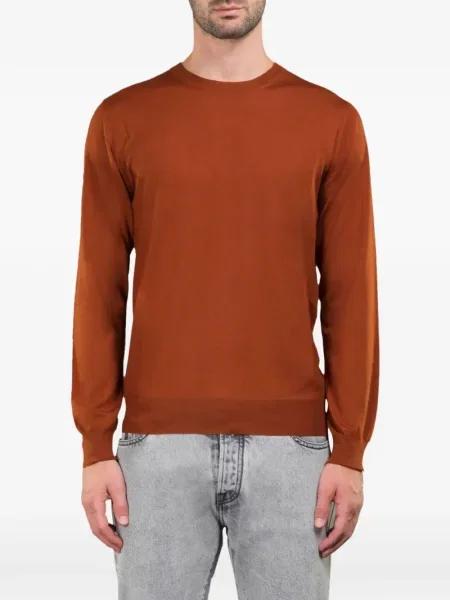 Pulover Moorer cu decolteu rotund lung maro