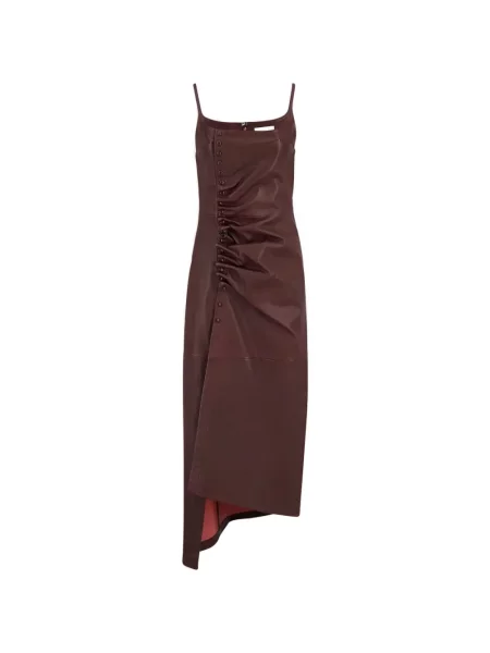 Rochie Rabanne cu volane asimetrică de costum roșu