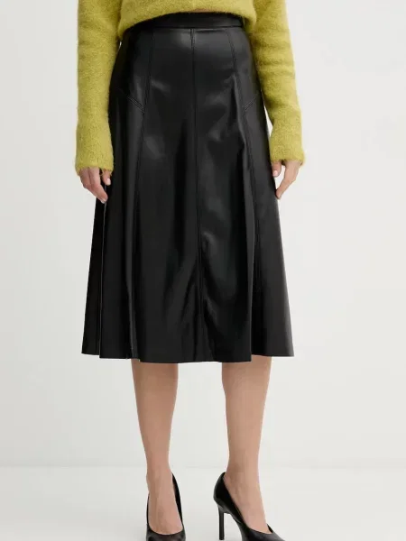 United Colors of Benetton fustă midi evazați negru