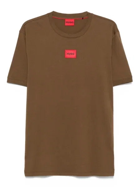 Tricou Hugo cu broderie maro