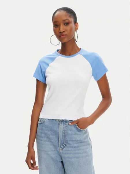 Juicy Couture Marškinėliai Contrast Slim Fit balta