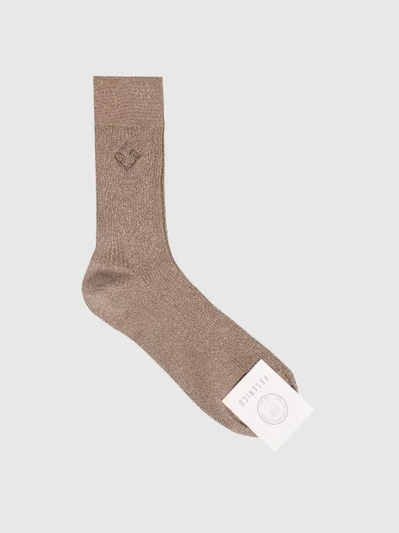 Шкарпетки з люрексом Peserico коричневі