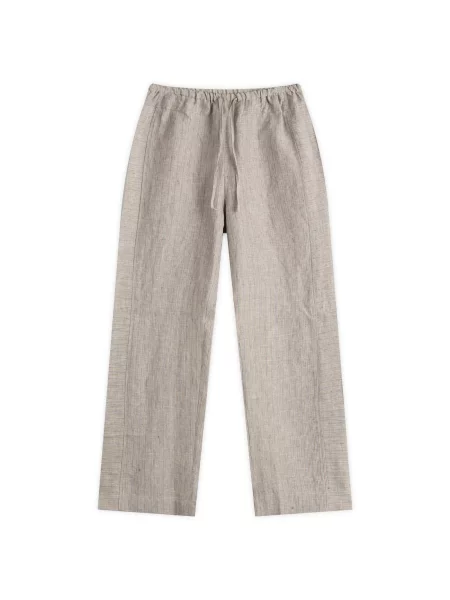 Lniany lniane spodnie Deiji Studios niebieski