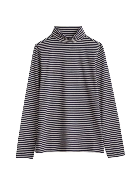 Seasalt Cornwall Tricou Landing crem / marin albastru