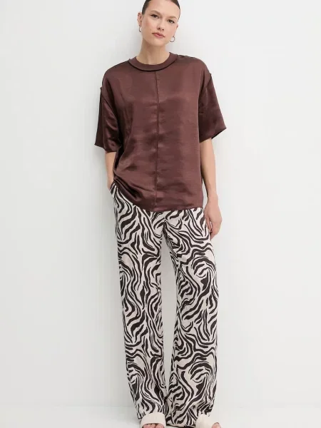 Штани Joop! широкі висока посадка бежевий