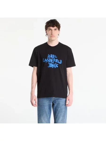 Тениска Karl Lagerfeld Jeans Reg Ss Graffiti Tee Black S черно