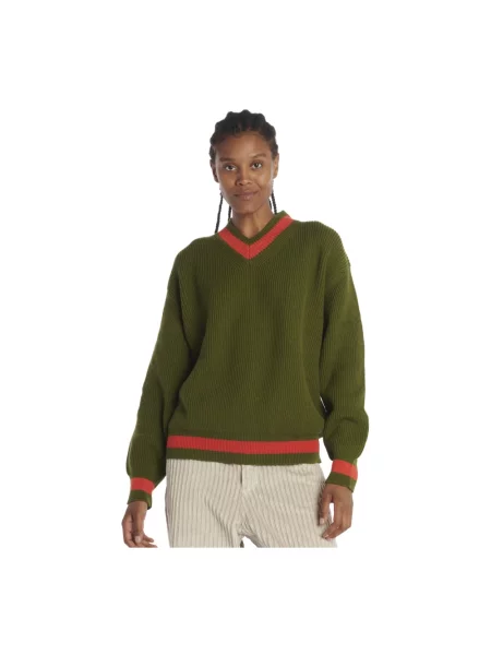 Sweter Sofie Dhoore z dekoltem w serek zielony