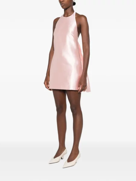 Rochie mini Self-portrait cu gât halter cu spatele deschis roz