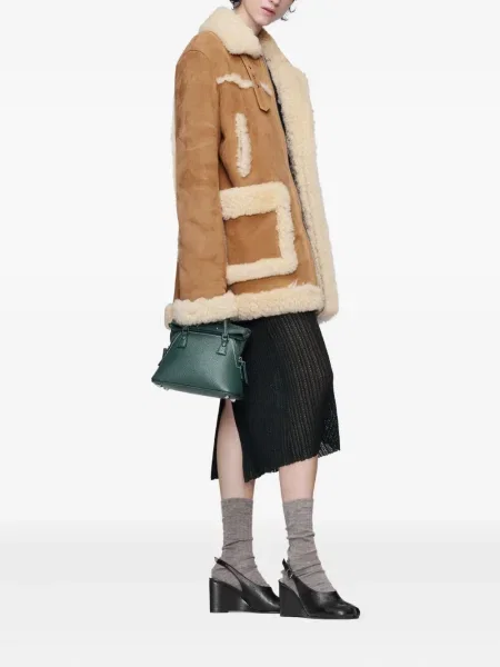 Geacă Maison Margiela din piele de căprioară maro