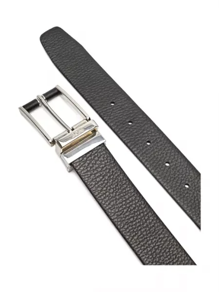 BOSS BLACK De piele cu două fețe curea negru