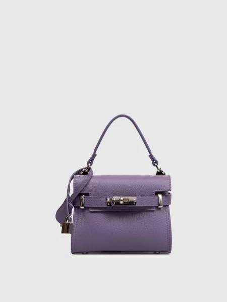 Кожаная сумка Gianni Notaro фиолетовая