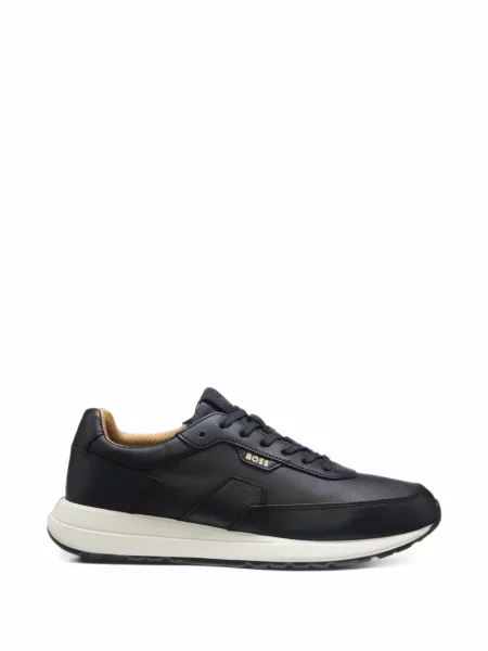 Sneakerși Boss din piele albastru