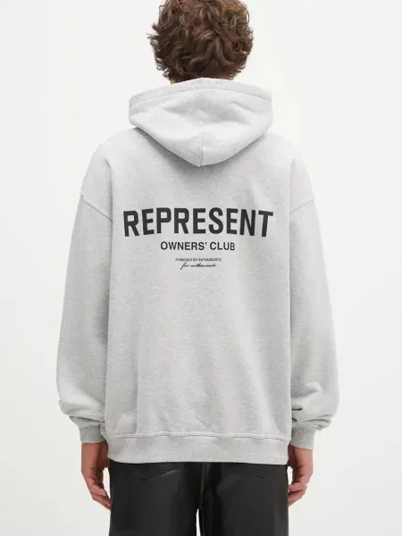 Dukserica Represent Represent Owners Club Hoodie za muškarce s kapuljačom s tiskom siva