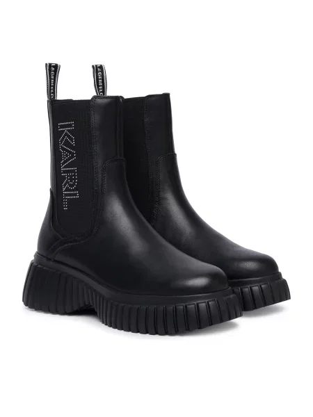 KARL LAGERFELD Bokacsizma Kreeper Wedge fekete