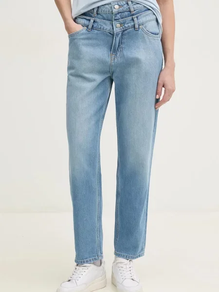 Pepe Jeans jeans TAPERED JEANS UHW DOUBLE femei high waist albastru