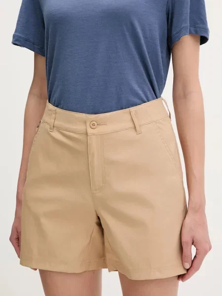 Columbia szorty outdoorowe Leslie Falls gładkie medium waist zielony