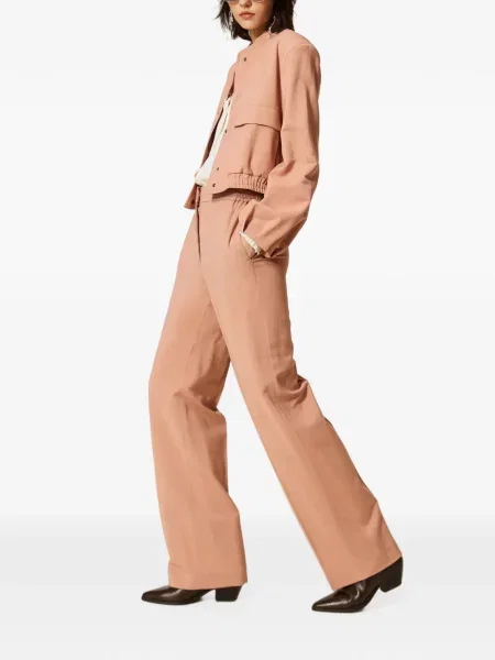 Pantaloni Twinset din țesătură twill