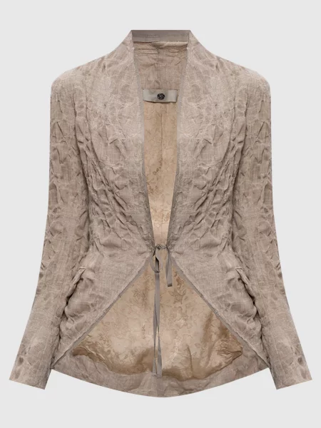 Жакет з вовни асиметричного крою Marc Le Bihan бежевий