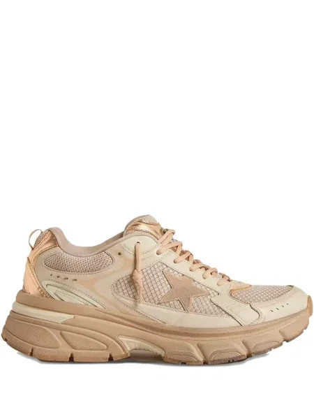 Sneakerși Golden Goose cu șireturi din dantelă auriu
