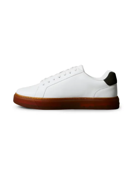 Sneakerși Calvin Klein Jeans din piele alb