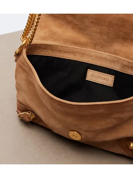 Geantă Balenciaga din piele de căprioară maro
