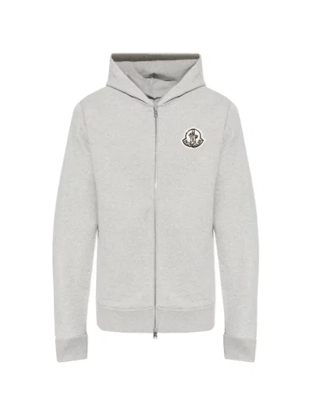 Hanorac cu glugă Moncler cu autograf gri