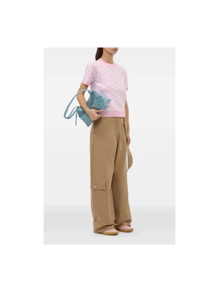 Dzianinowy sweter Msgm różowy