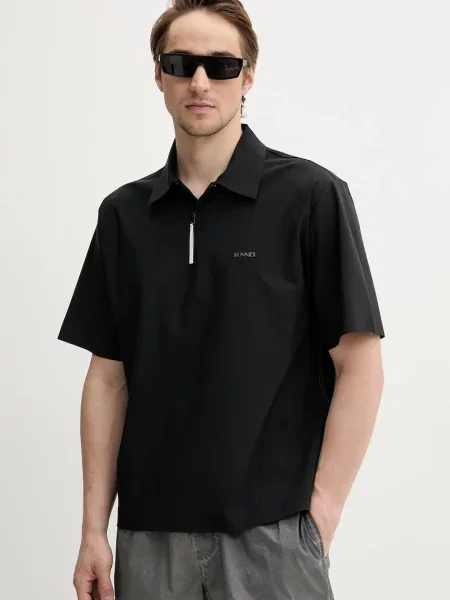 Sunnei tricou polo uni negru