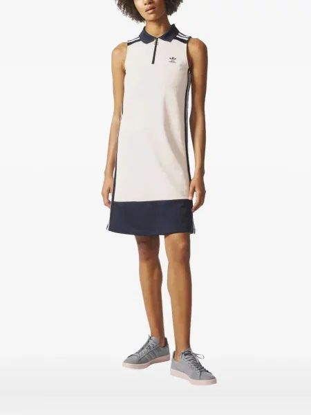 Legginsy Adidas do biegania z nadrukiem z dekoltem w serek czerwone