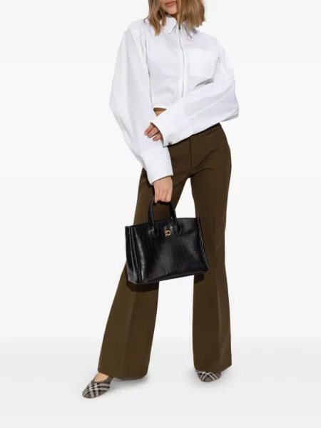 Вълнени панталон Burberry зелено