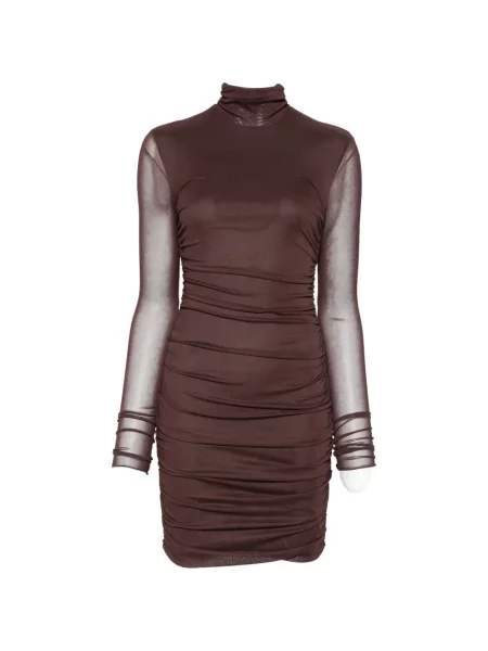 Rochie mini Aniye By cu volane maro