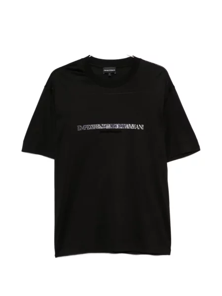 Scurt tricou Emporio Armani cu imagine negru