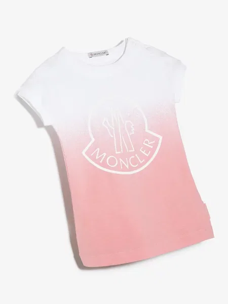Sukienka koszulowa dziecięca Moncler Enfant biała