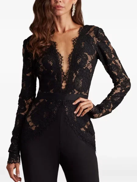 Kombinezon Tadashi Shoji koronkowy czarny