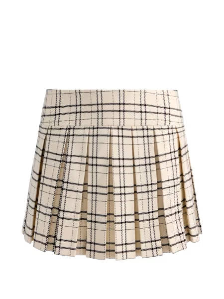Fusta plisata Alice + Olivia în carouri