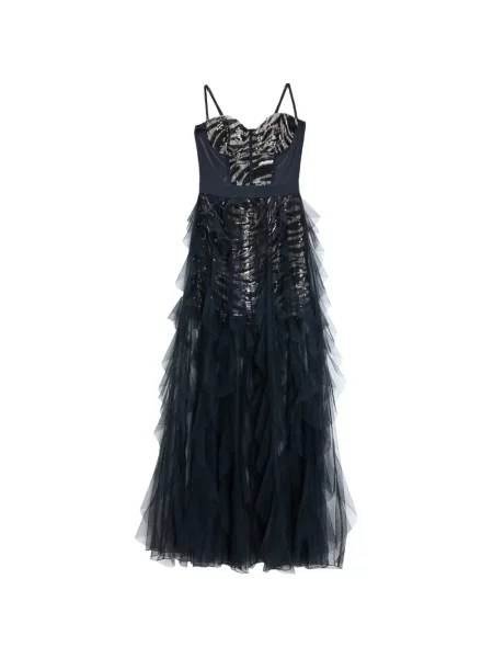 Rochie maxi Just Cavalli cu paiete cu model zebră negru