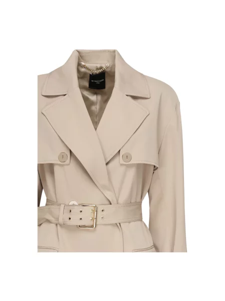Marciano Guess trencz z domieszką wełny NINA przejściowy dwurzędowy beżowy