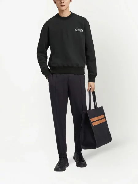 Vilnonės jogger kelnės Zegna juoda