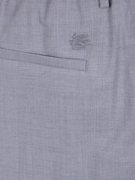 Pantaloni Etro cu broderie gri