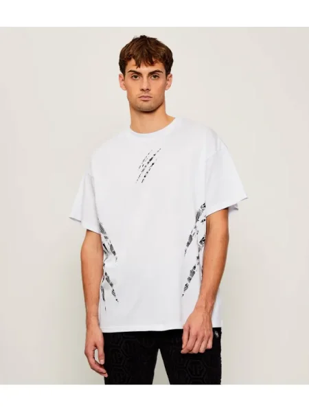 Plein Sport Tricou body Lines alb