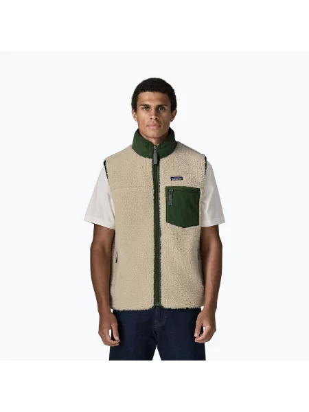 Vestă pentru bărbați Patagonia Classic Retro-X dark natural w/treeline green verde