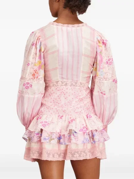 Rochie mini Loveshackfancy de costum roz