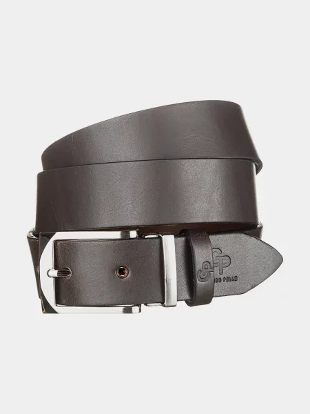 Кожаный ремень Grande Pelle с ремешками коричневый