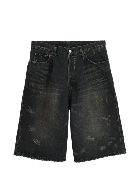 Pantaloni scurți Ssstein zdrențuiți negru