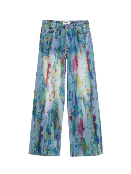 Desigual Jeans albastru denim / galben / verde roșu