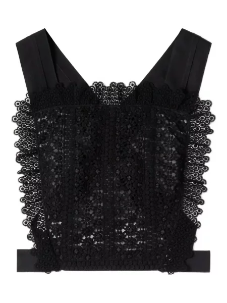 Top Lanvin din dantelă negru
