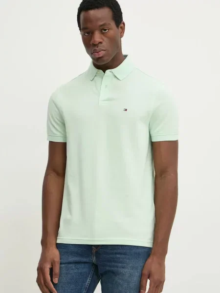 Tommy Hilfiger koszulka polo Mężczyźni jednolity M zielony
