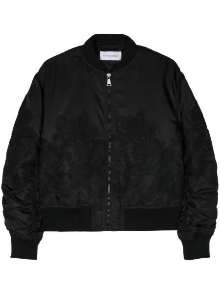 Kurtka bomber Viktor & Rolf w kwiatki koronkowy czarny