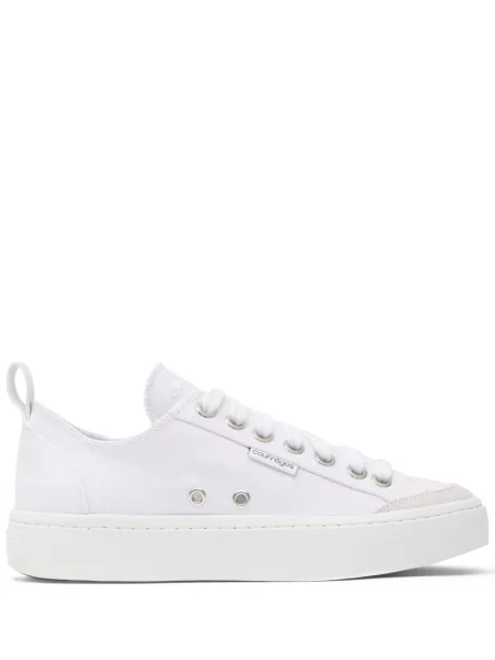 Šněrovací krajkové tenisky Courrèges bílé