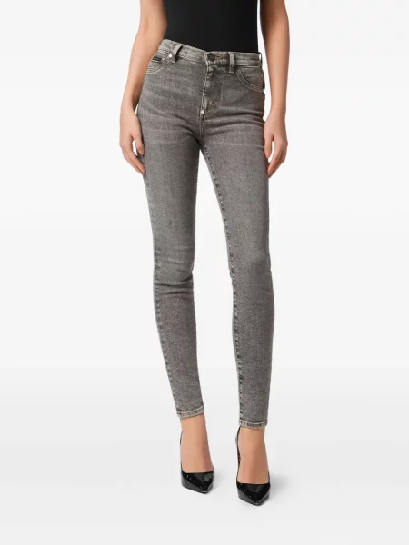Blugi Philipp Plein cu 5 buzunare gri